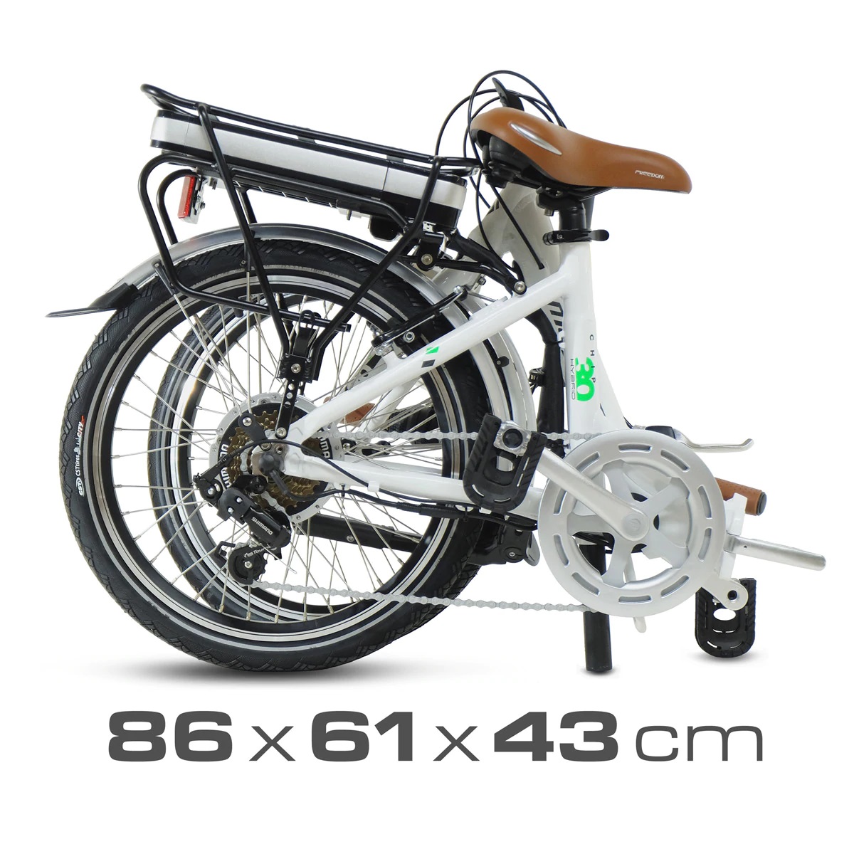 MEGAMO Bicicleta eléctrica plegable Chip 3.0 20'' Blanco - Imagen 7