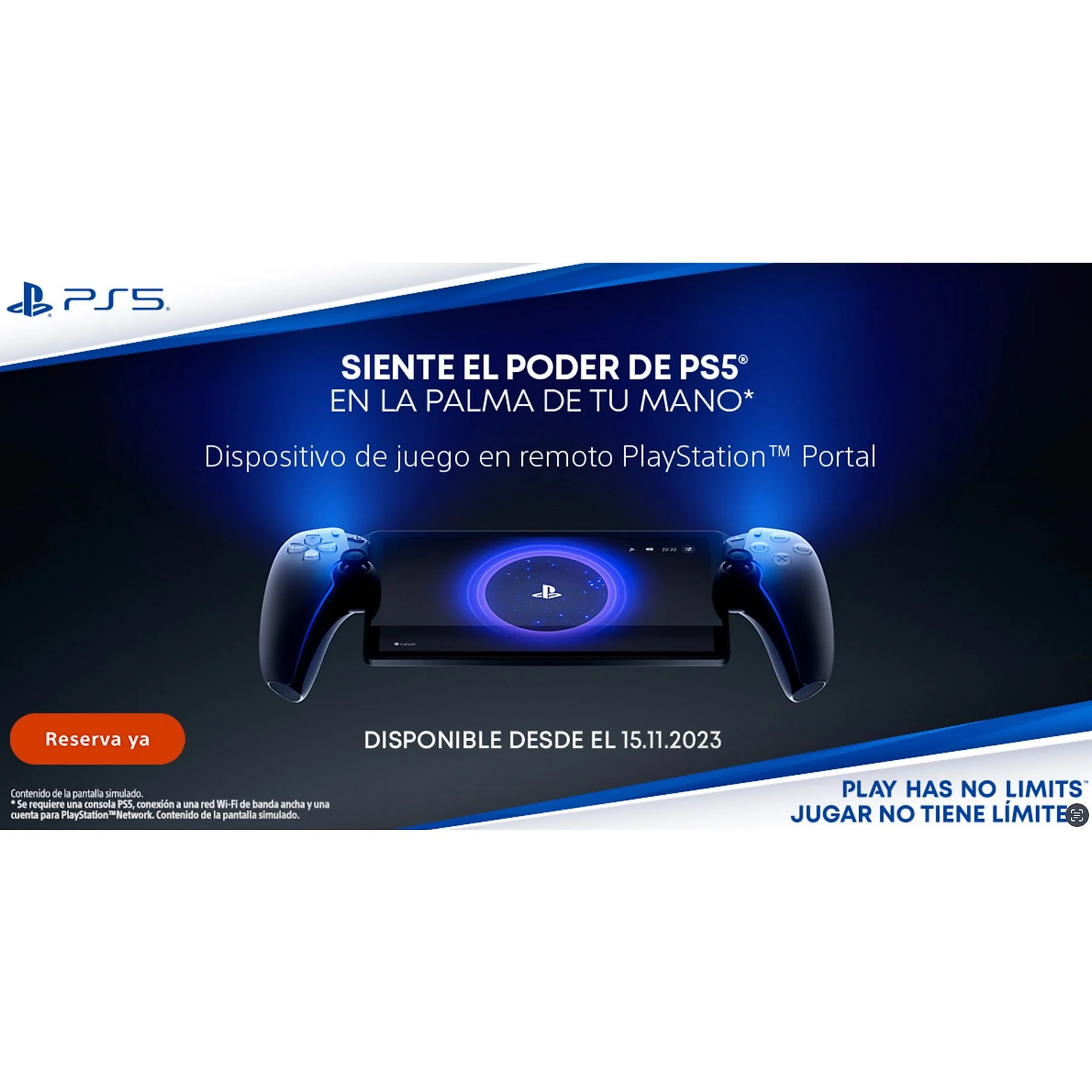 Sony PlayStation Portal™, Para PS5, 8" Full HD, WiFi, Blanco - Imagen 2